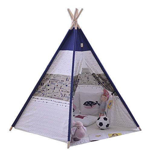 YUQIYU de juegos for niños de toldo plegable algodón Tipi lienzo Puntales de disparo tienda del juego de Fotografía plegable juego de la tienda de decoración de interior infantil for chicos, chicas Be