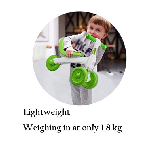 YWSZJ Bicicleta de Equilibrio para niños, Bicicleta yo-yo, sin Pedales, Regalo para bebés de 1 a 3 años, Cochecito Deslizante para niños, Bicicleta giratoria (Color : Green)