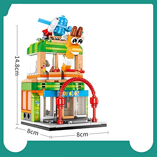 ZHYLing Mini City Compatible Creator Street View Architecture Kit Building Brick Market House Game Shop Sweets Store Bloques Sembo (Color: 601051 601054 sin caja)