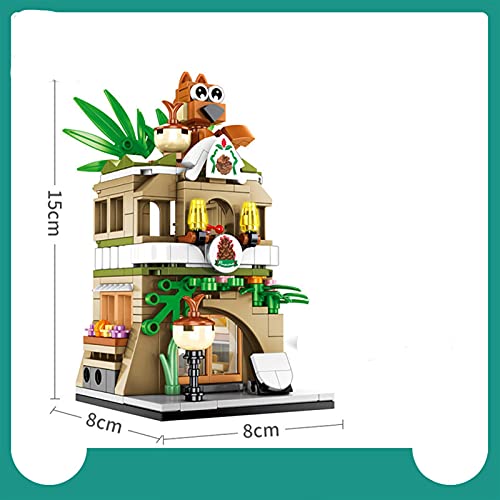 ZHYLing Mini City Compatible Creator Street View Architecture Kit Building Brick Market House Game Shop Sweets Store Bloques Sembo (Color: 601051 601054 sin caja)