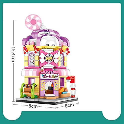 ZHYLing Mini City Compatible Creator Street View Architecture Kit Building Brick Market House Game Shop Sweets Store Bloques Sembo (Color: 601051 601054 sin caja)