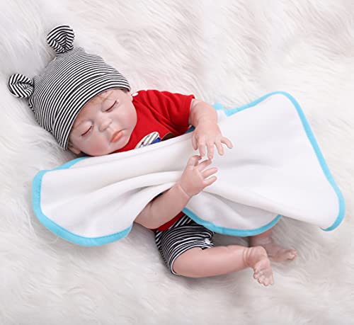 ZIYIUI 18pulgadas 45cm Cuerpo Completo de Silicona Impermeable Reborn Baby Doll Recién Nacido Realistic Baby Doll Anatómicamente Correcto Chico muñeca
