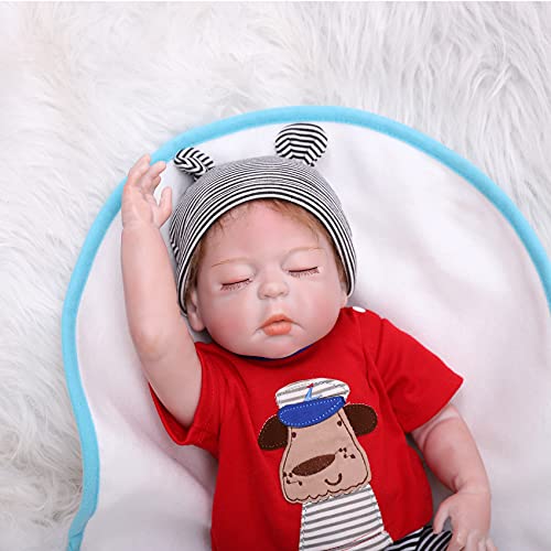 ZIYIUI 18pulgadas 45cm Cuerpo Completo de Silicona Impermeable Reborn Baby Doll Recién Nacido Realistic Baby Doll Anatómicamente Correcto Chico muñeca