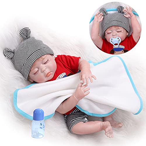 ZIYIUI 18pulgadas 45cm Cuerpo Completo de Silicona Impermeable Reborn Baby Doll Recién Nacido Realistic Baby Doll Anatómicamente Correcto Chico muñeca