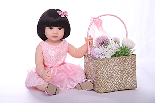 ZIYIUI Muñecas Reborn 22 Pulgadas 55 cm Realista Lleno Cuerpo Silicona Recién Nacido Hecho a Mano Reborn Baby Dolls Bebe Reborn Niñas Cumpleaños Regalos Navidad Juguetes