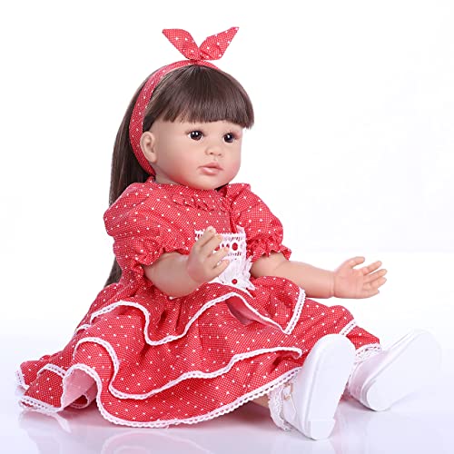 ZIYIUI Realista Reborn Muñeca Niño 24 Pulgadas 60 cm Reborn Doll Vinilo de Silicona Suave Recién Nacido para Reborn Niña Mayores de 3 años Juguete