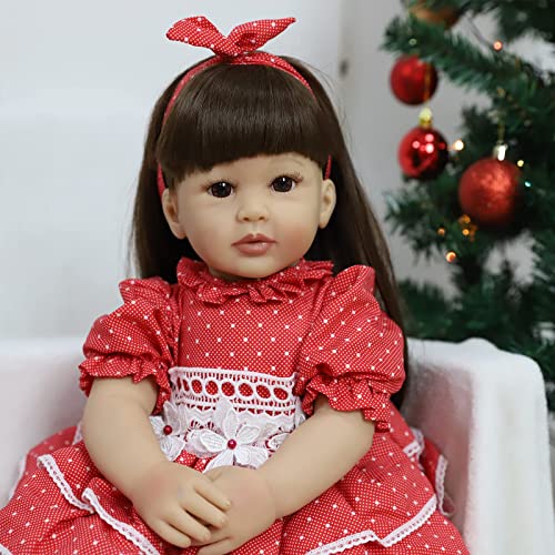 ZIYIUI Realista Reborn Muñeca Niño 24 Pulgadas 60 cm Reborn Doll Vinilo de Silicona Suave Recién Nacido para Reborn Niña Mayores de 3 años Juguete