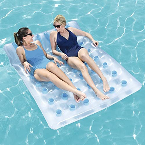 ZYZYZY Flotadores De Piscina Doble Fila Flotante Inflable Sostenible Al Aire Libre Fiesta En La Piscina Verano Playa Juguetes Niños Adultos Flotador Inflable De Piscina-A 190x140cm