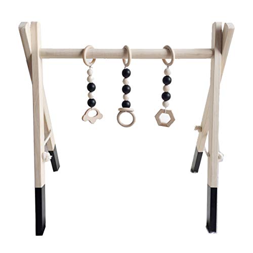 ZZALLL Estilo nórdico bebé Gimnasio Juego guardería Anillo sensorial Juguete Marco de Madera Infantil