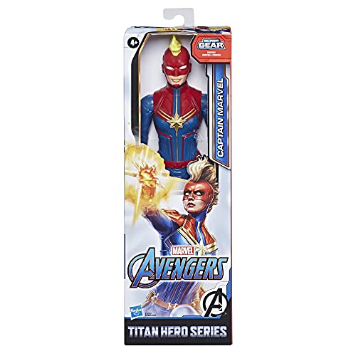 Avengers - Figura de Capitán Marvel (30 cm con Blaster Titan Hero Blast Gear)