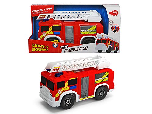 Dickie- Camión de Bomberos luz y Sonido Action Series 30cm 3306000 Juguete, Color