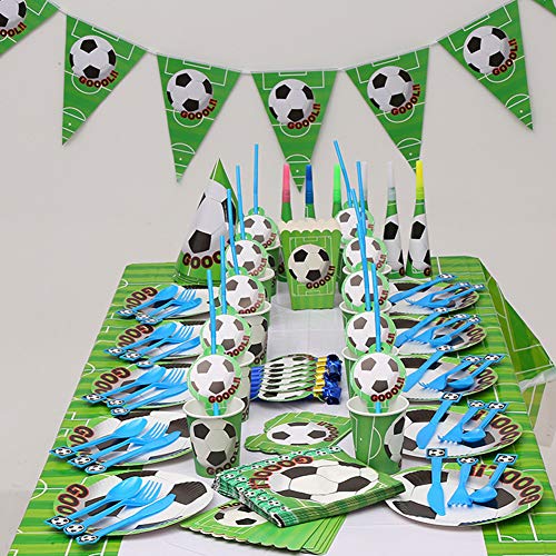 Isuper 1 filamento Triángulo de fútbol del banderín de la Bandera por un Partido de fútbol fútbol Suministros temático Decoración de Fiesta de cumpleaños (Negro Blanco Verde) para su casa