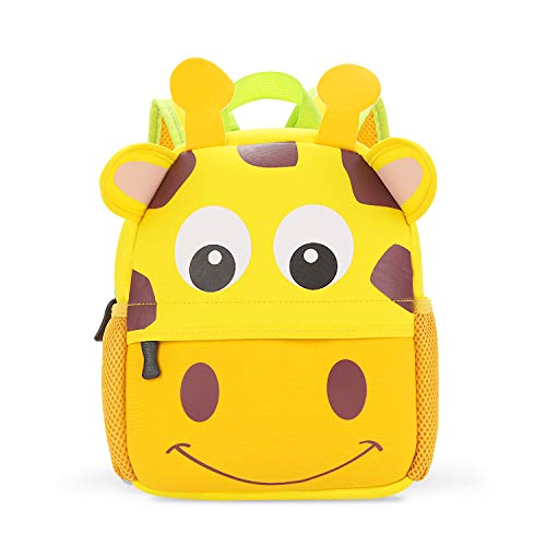 JINYJIA Mochila para Niños, Animales Bolsa Preescolar Mochila, Escuela Mochilas Infantiles, Dibujo de Animal Lindo, para Niñas & Niños de 2-5 Años (Jirafa)