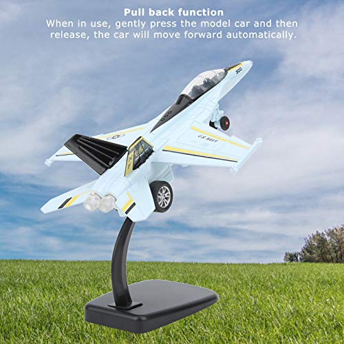 Juguete Modelo de avión, Modelo de avión de aleación de Efecto de Sonido de luz de Retroceso Resistente, para colección, decoración de Regalo al Aire Libre(Light Blue)