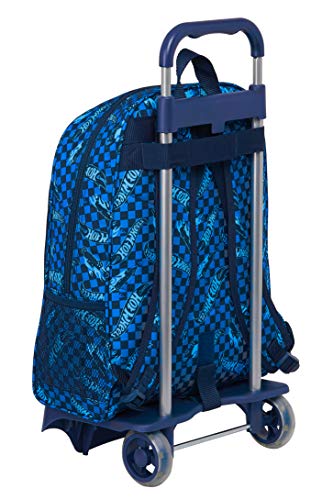 Safta 612138313 Mochila Infantil de Hot Wheels, Modelo 522 con Carro 905, 320x420x140mm, azul