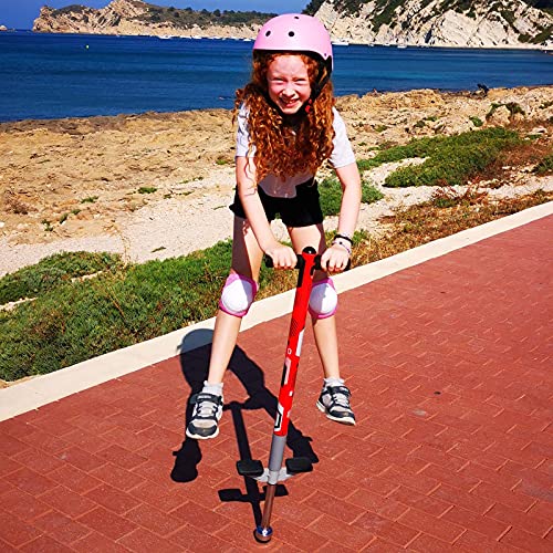Think Gizmos Pogo Stick para niños - Saltadores para niños Modelo Aero Advantage - Juguetes niño 5 años a 10 años MAX 36 kg - Stick Jumper (Negro y Rojo)
