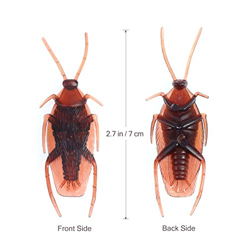 Amosfun 100 unids Broma Falsa cucaracha Novedad cucarachas Insectos se Ven Insectos de Miedo realistas cucarachas realistas para Halloween Party Supplies