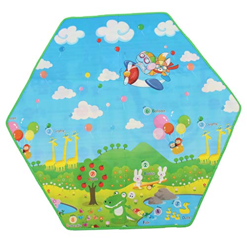 B Blesiya Alfombrilla Coralina Suave de Dormitorio Alfombra de Tienda de Campaña Almohadilla de Yoga Decoración para Hogar - Multicolor, Hexagonal plástico 140x120cm