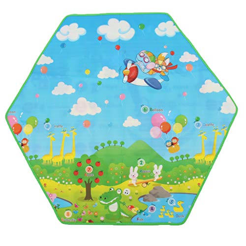 B Blesiya Alfombrilla Coralina Suave de Dormitorio Alfombra de Tienda de Campaña Almohadilla de Yoga Decoración para Hogar - Multicolor, Hexagonal plástico 140x120cm