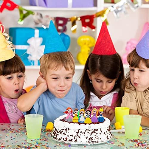 Babioms Mini figuras de princesa, DIY Adorno de torta, para decoración de habitación de niños/regalo de cumpleaños para niños/adornos de pastel de princesa