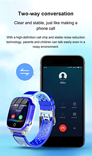 BAIDEFENG 1.44 Pulgadas Kids Smart Game Watch, IP67 Smartwatch Impermeable con 7 Rompecabezas Cámara GPS conversación de Voz de Dos vías para 3-12 años Estudiantes Niños Niños Regalo,Azul