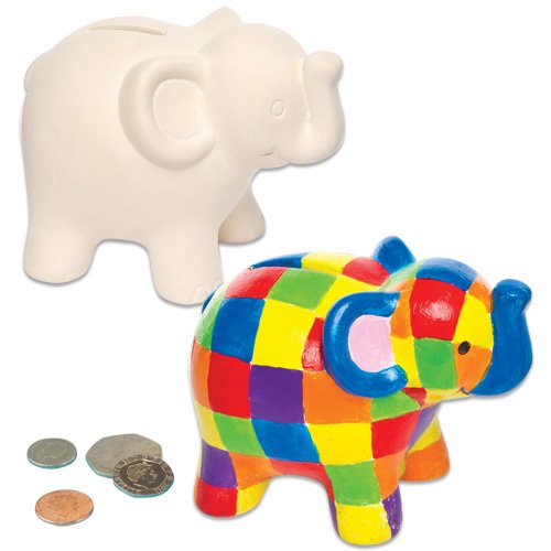 Baker Ross Huchas de Cerámica en Forma de Elefante (Caja de 2)
