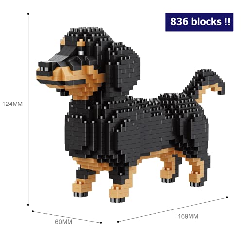 Balody Figura para armar con nanobloques. Perro Dachsund, Teckel o Salchicha