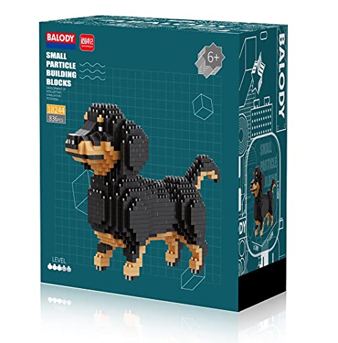 Balody Figura para armar con nanobloques. Perro Dachsund, Teckel o Salchicha