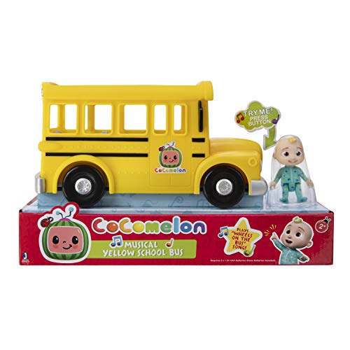 BANDAI CMW0015AZ Cocomelon - Juguete de Aprendizaje para autobús Escolar, Color Amarillo