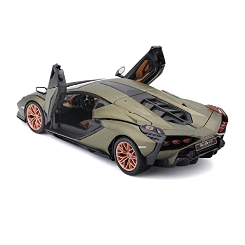 Bburago 18-21099-00000053 Lamborghini Sian FKP 37 Escala 1:24 Coche Modelo de Coche, Verde Mate