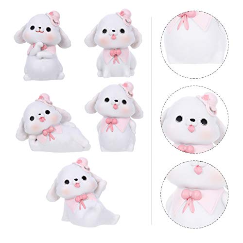 BESPORTBLE 5 Piezas Mini Figuras de Perro Juego de Juguetes Resina Realista Detallada Figuras de Cachorro Playset Cake Toppers Animales Juguete Huevos de Pascua Cesta de Peluche para Coche