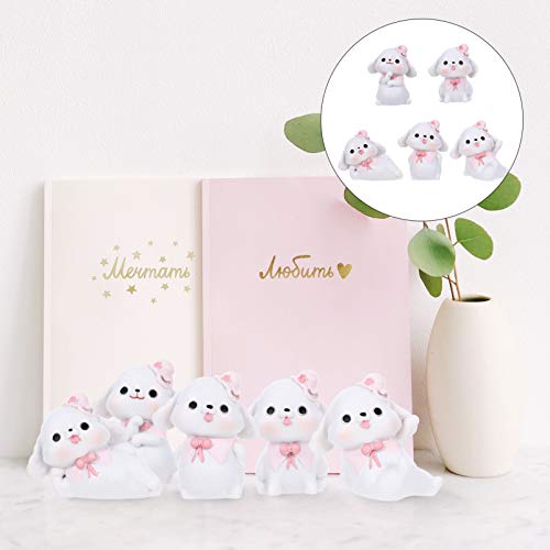 BESPORTBLE 5 Piezas Mini Figuras de Perro Juego de Juguetes Resina Realista Detallada Figuras de Cachorro Playset Cake Toppers Animales Juguete Huevos de Pascua Cesta de Peluche para Coche
