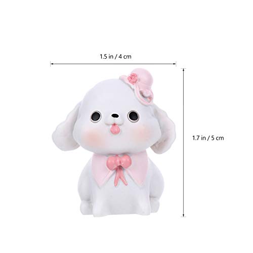 BESPORTBLE 5 Piezas Mini Figuras de Perro Juego de Juguetes Resina Realista Detallada Figuras de Cachorro Playset Cake Toppers Animales Juguete Huevos de Pascua Cesta de Peluche para Coche