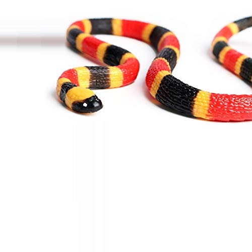 BESPORTBLE Serpiente realista de plástico, serpiente de coral, pitón, animal, juguete educativo, juguete, fiesta, broche, juguete para el jardín (rojo)