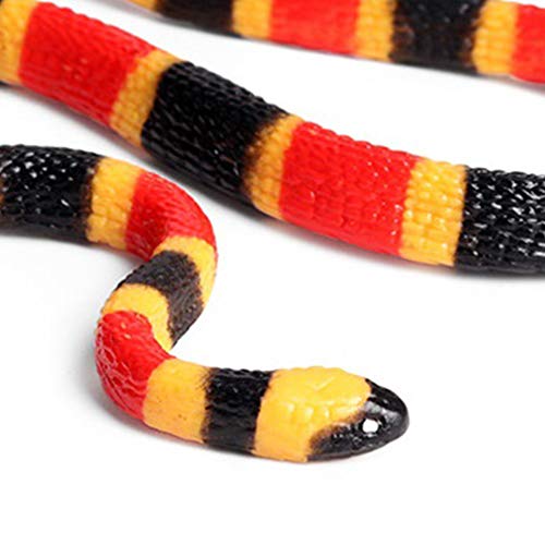 BESPORTBLE Serpiente realista de plástico, serpiente de coral, pitón, animal, juguete educativo, juguete, fiesta, broche, juguete para el jardín (rojo)