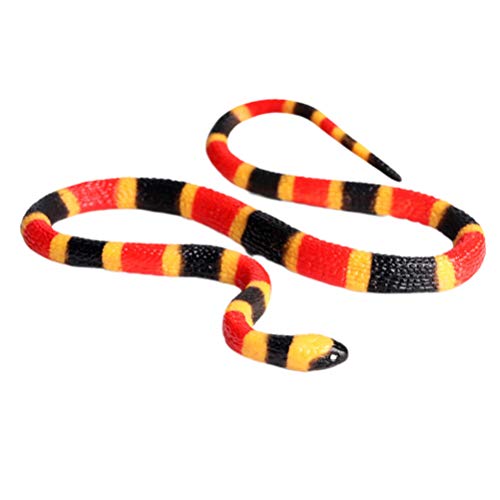 BESPORTBLE Serpiente realista de plástico, serpiente de coral, pitón, animal, juguete educativo, juguete, fiesta, broche, juguete para el jardín (rojo)