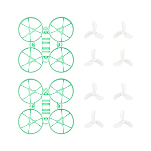 BETAFPV Meteor65 Pro 1S Brushless Whoop Frame Kit Green with 2 Sets 35mm 3-Blade Propeller 1.0mm Shaft White for 65mm Meteor65 Pro 1S Brushless Micro Racing Whoop Drone Quadcopter