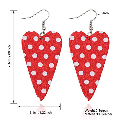 BNMY Pendientes De Cuero De PU De Doble Cara Pendientes De Cuero De Corazón Hueco De Varios Elementos Pendientes De Cuero Nuevos De Año Nuevo, Pendientes Delicados, para Regalo De Mujer,9 Pack