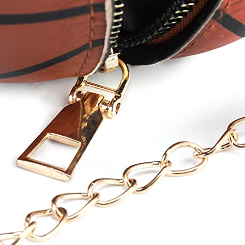 Bolso Cruzado, Bolso de Hombro de Baloncesto Elegante y Especial con Forma de Baloncesto para Mujeres y niñas para Viajes, Compras para Uso Diario(12 * 12 * 12cm-Brown)