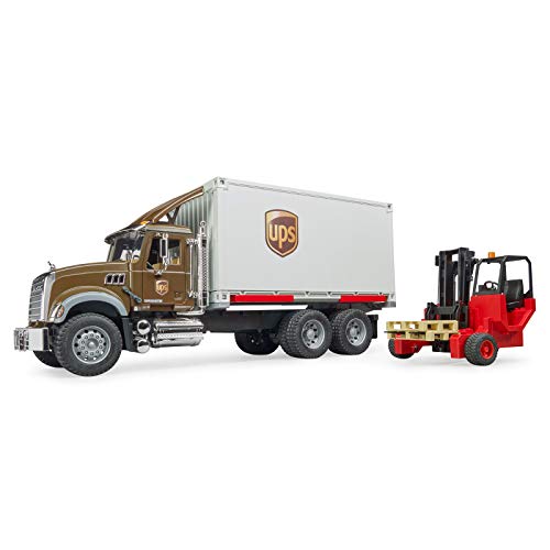 Bruder 02828 Mack Granite UPS - Camión con Carrito Elevador