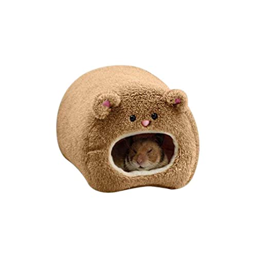 cdzhouji Pet Nest Hamster Algodón Nido Lindo Oso Forma Casero Cálido Camas Hamster Casas para Animales Pequeños Suministros para Mascotas