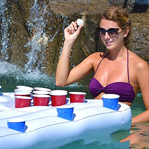 Cerveza tenis de mesa mesa de colchón de aire cama de aire inflable, mesa de cerveza juego de tenis de mesa fiesta de billar fila flotante, flotador de agua de mesa de billar(180 * 80 * 12 cm)