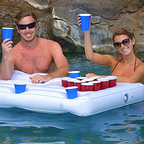 Cerveza tenis de mesa mesa de colchón de aire cama de aire inflable, mesa de cerveza juego de tenis de mesa fiesta de billar fila flotante, flotador de agua de mesa de billar(180 * 80 * 12 cm)
