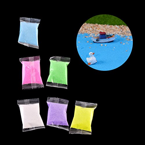 chenpaif Color Arena Fina Manualidades de Bricolaje, 1 Bolsa Llena de Arena de Cuarzo Colorido Relleno de Tanque en Miniatura Acuario Bote de bonsái decoración de jardín de Hadas Rosa