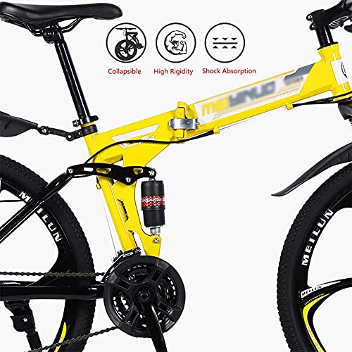 COUYY Bicicleta Plegable, Bicicleta de montaña 26 Pulgadas 21/24/27 Speed ​​Road Bike Bike Fat Bicicletas Plegables MTB Snow Beach Bicycle 24speed,27speed