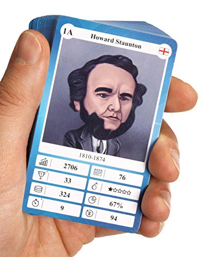 Cuarteto de Ajedrez - Juego de Cartas con 32 Leyendas históricas del ajedrez, para niños y Adultos