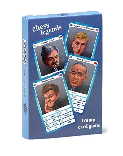 Cuarteto de Ajedrez - Juego de Cartas con 32 Leyendas históricas del ajedrez, para niños y Adultos