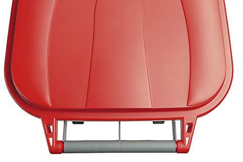 Cubo de reciclaje Mobil Plastic, 80 l, con ruedas, fondo gris y tapa roja