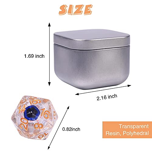 Dados de Globo Ocular DND con Caja de Metal, Caja de Dados Byhoo DND para Mazmorras y Dragones, Accesorios 5e DND Juego de Mesa Dados para Principiantes de RPG, D20, Soporte para Dados