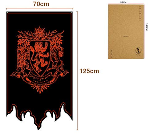 DANIFANEELLED Harry Potter Artículo para fans de Gryffindor Slytherin Ravenclaw Hufflepuff Hogwarts Decoración mágica Banner